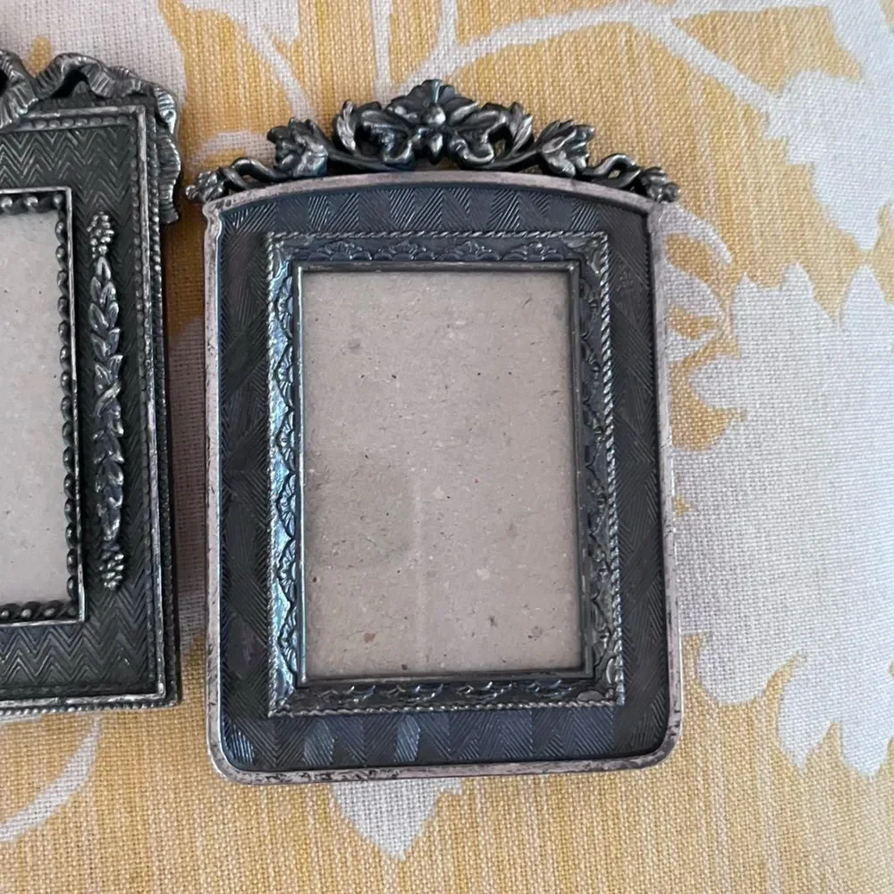 Vintage Ornate Metal Mini Picture Frames